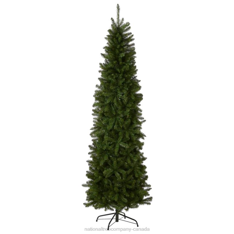 H4X06National Tree Company Artificial Slim Christmas Tree, Green, Kingswood Fir, Includes Stand, 7.5 Feet