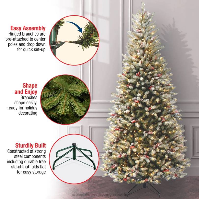 H4X080National Tree Company 7.5 ft. Dunhill(R) Fir Slim Tree with Clear Lights