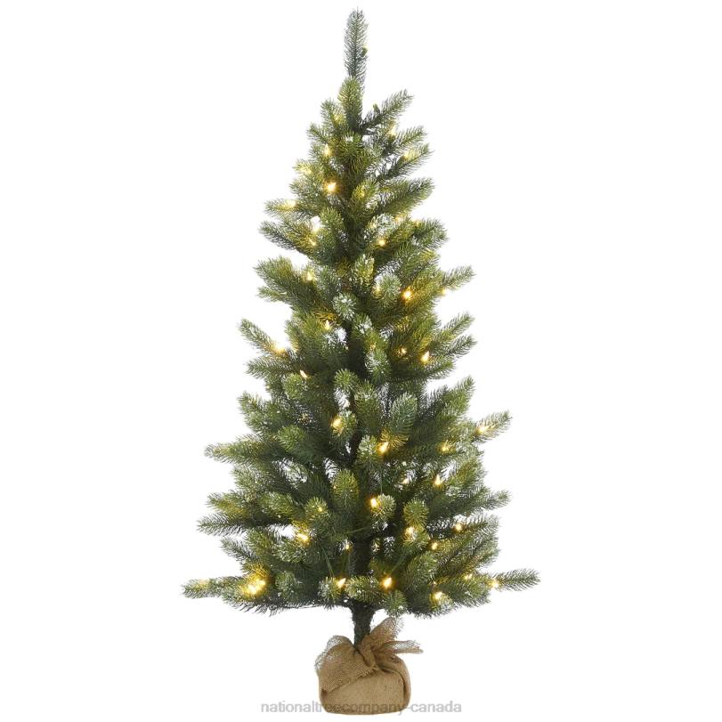 H4X0168National Tree Company Pre-Lit Artificial Christmas Tree, Trinity Spruce, with Warm White LED Lights, Plug in, 4.5 ft