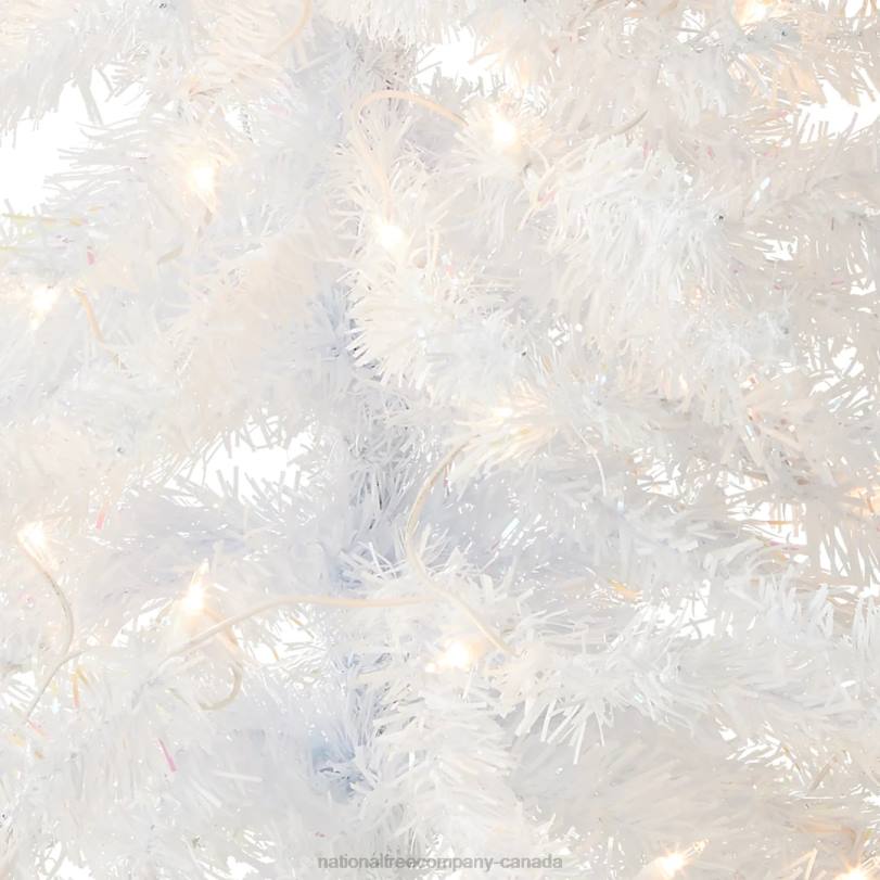 H4X079National Tree Company Pre-Lit Artificial Christmas Tree, White Tinsel, White Lights, Includes Stand, 4 feet