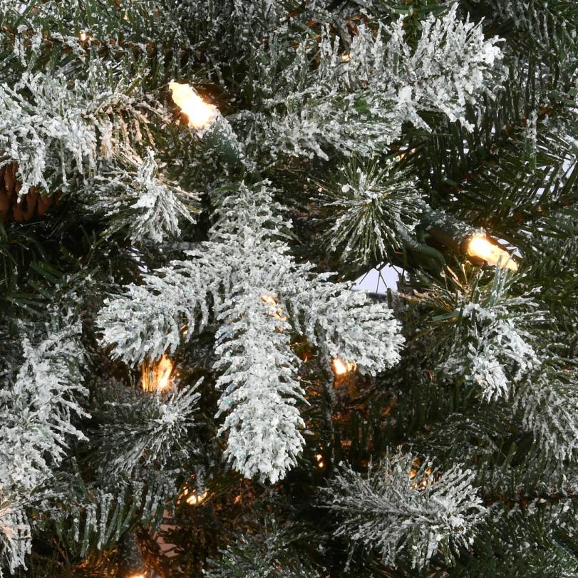 H4X089National Tree Company 4 ft Snowy Morgan Spruce Entrance Tree with Clear Lights