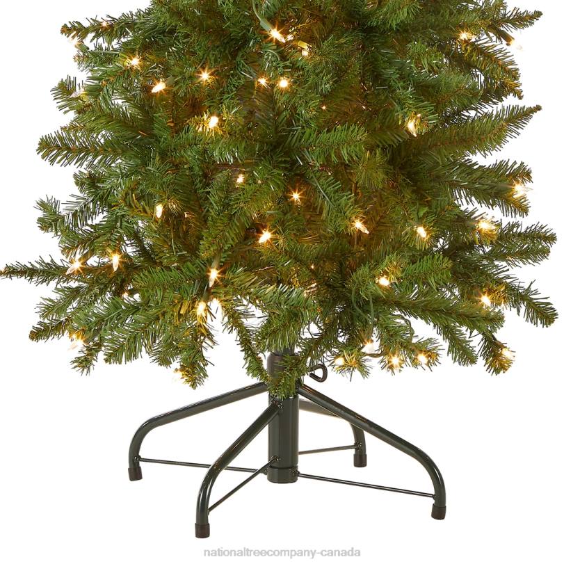 H4X08National Tree Company Artificial Pre-Lit Slim Christmas Tree, Green, Kingswood Fir, White Lights, Includes Stand, 4.5 Feet